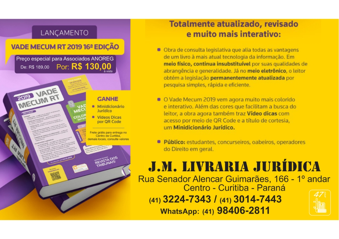 Convênio Anoreg/PR e J.M. Livraria Jurídica