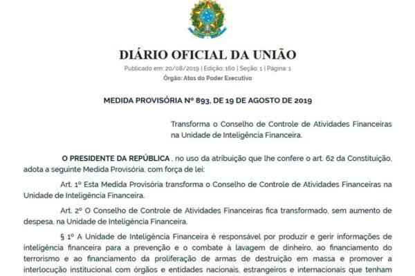 Coaf Clipping – Portal G1 – Governo publica MP que muda nome do Coaf e o ...