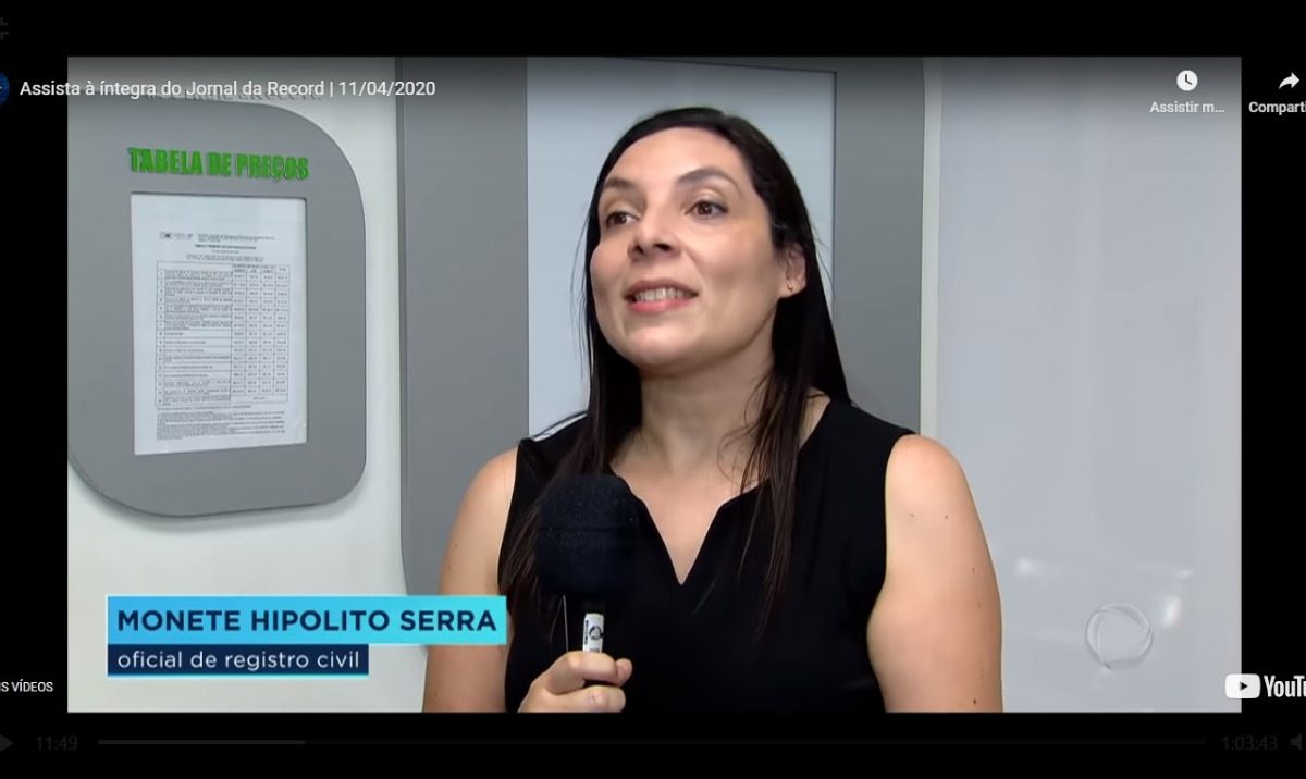 Jornal da Record (11.04) exibiu matéria sobre serviços realizados pelos cartórios de SP em regime de plantão