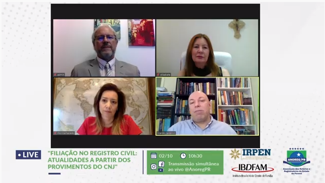 Filiação no Registro Civil é tema de live da Anoreg PR