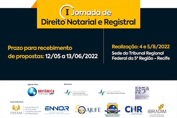 I Jornada de Direito Notarial e Registral: propostas de Enunciados poderão ser encaminhadas até o dia 13 de junho