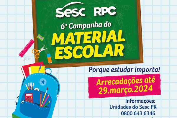 Anoreg/PR inicia 6ª Campanha do Material Escolar em parceria com o Sesc PR