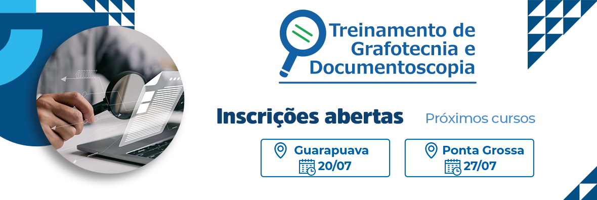 Anoreg/PR abre inscrições para Treinamento de Grafotecnia e Documentoscopia nas cidades de Guarapuava e Ponta Grossa