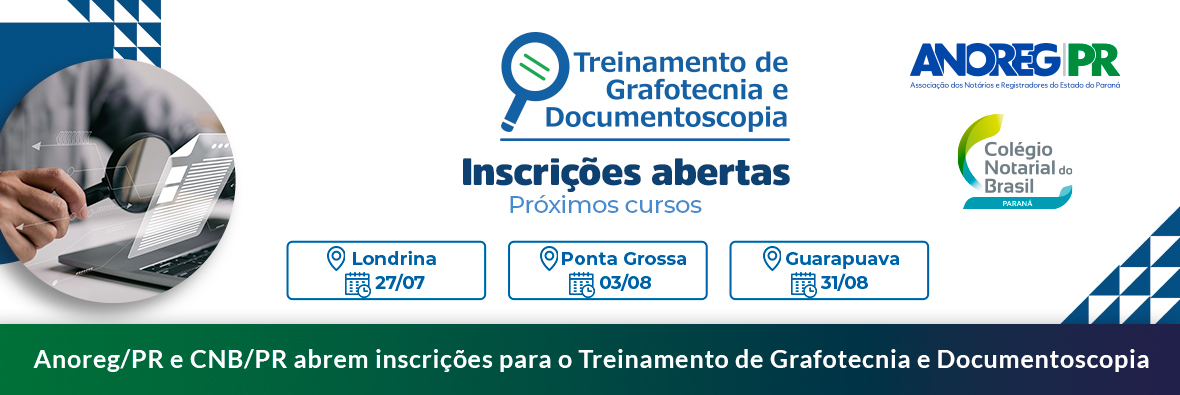Inscrições abertas para o curso de Grafotecnia e Documentoscopia em Londrina, Ponta Grossa e Guarapuava