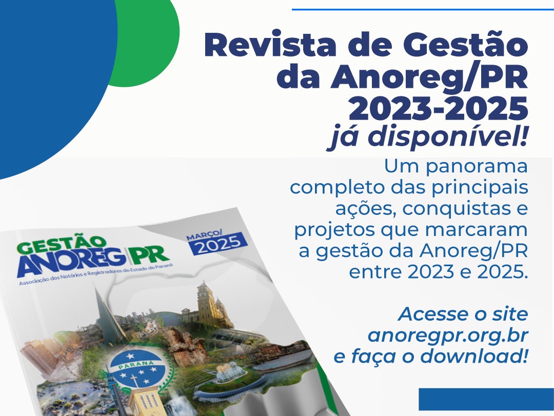 Anoreg/PR lança revista institucional com balanço completo da gestão 2023-2025
