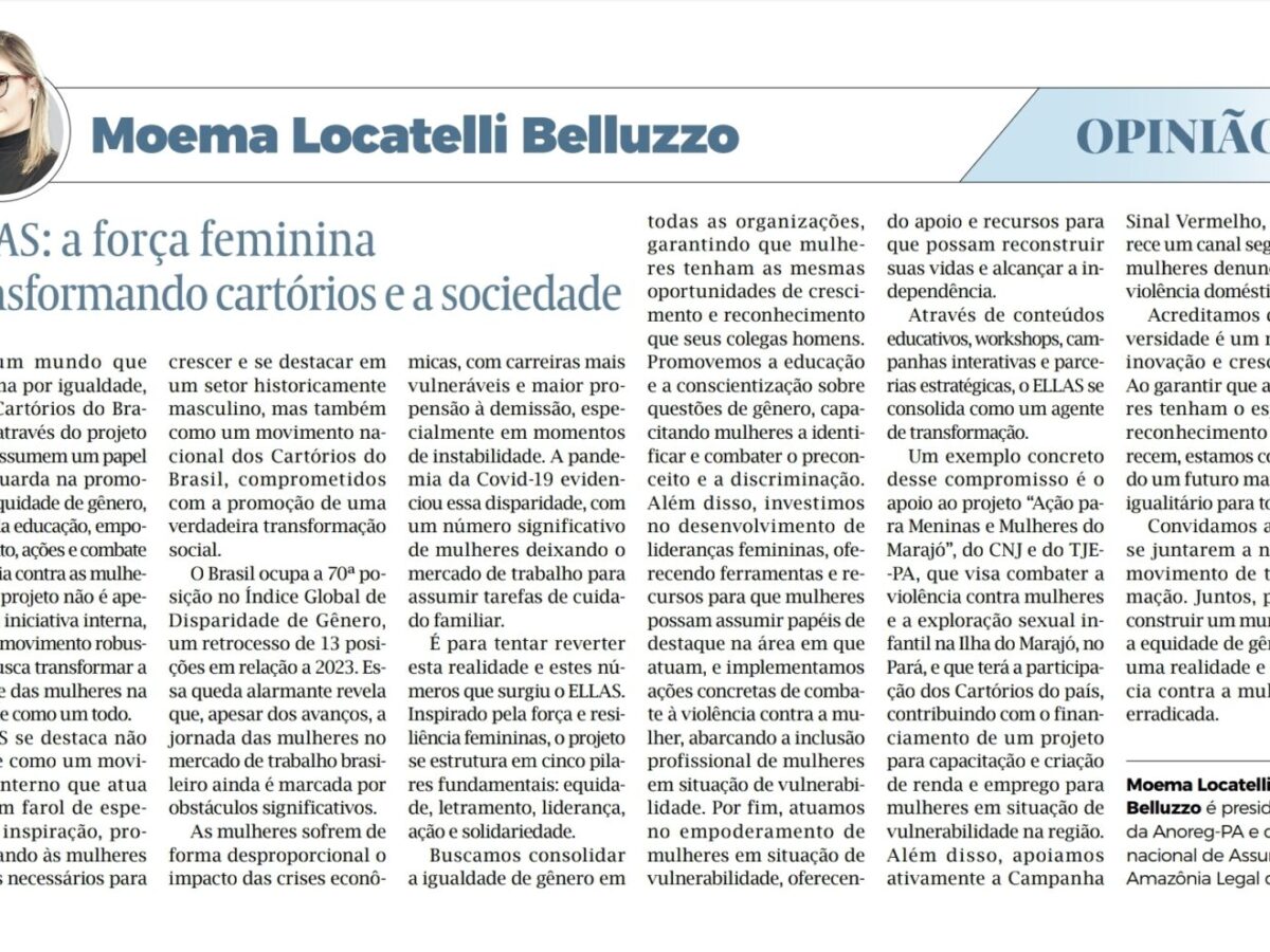 Artigo – ELLAS: A força feminina transformando Cartórios e a sociedade